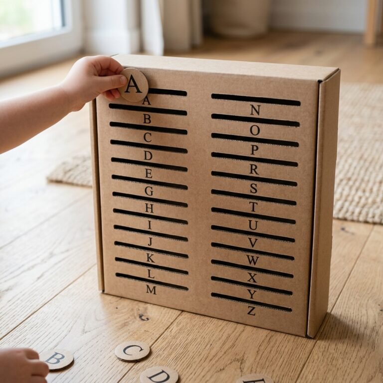 Learn Letters in 5 Minutes! Build This DIY Cardboard Alphabet Slot Drop Box Toy Today