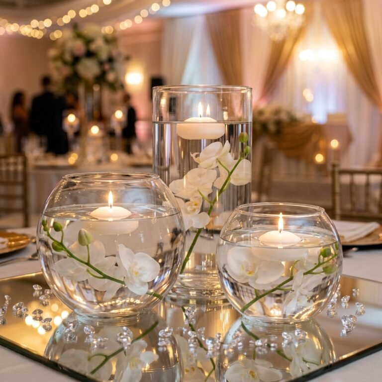 Looks Like $100! Easy DIY Dollar Store Floating Candle Fishbowl Centerpieces