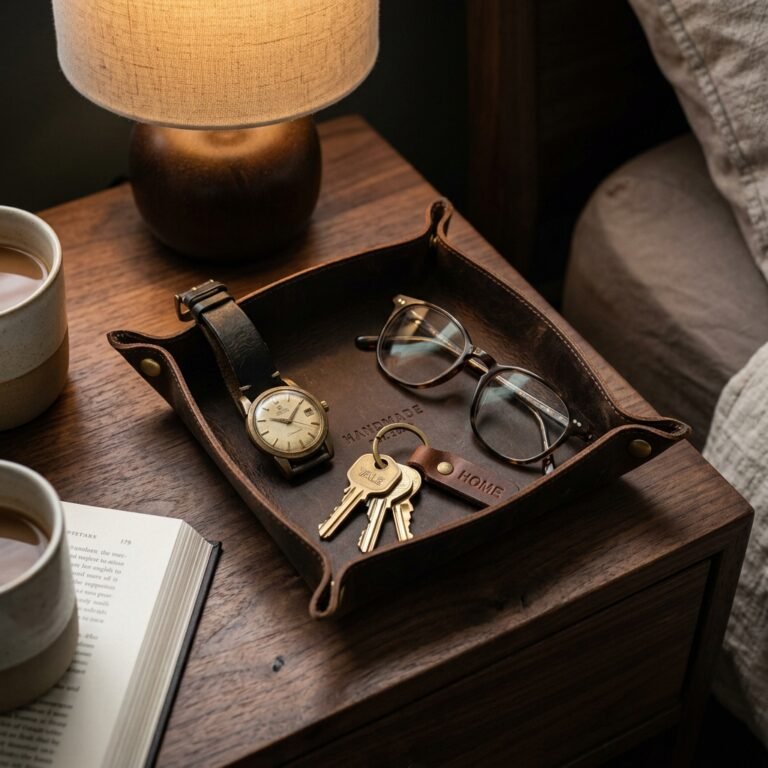 Luxury on a Budget: How to Make a Personalized DIY Leather Catchall Tray for His Nightstand