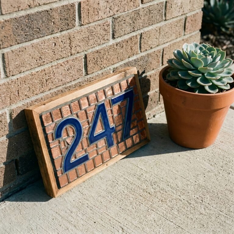 Major Curb Appeal! Create This DIY Mosaic Tile House Numbers Sign for Cheap!