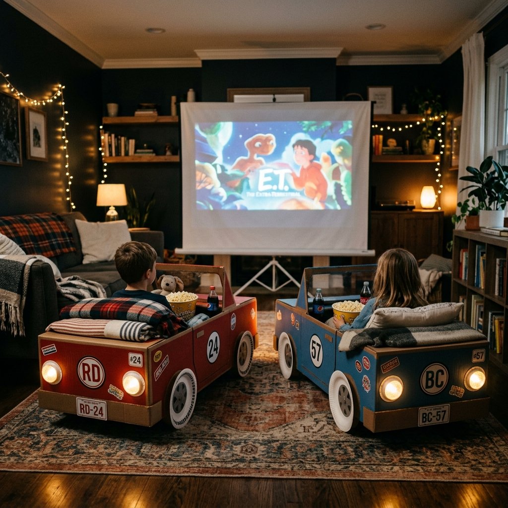 Make Movie Night Magical with This Genius DIY Cardboard Box Drive-In Car Your Kids Will Love!