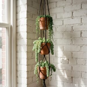 Maximize Small Spaces! This Easy DIY Dollar Store Clay Pot Hanging Wall Planter is a Game Changer