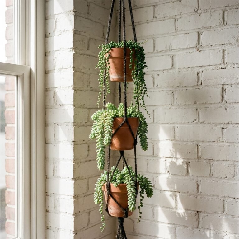 Maximize Small Spaces! This Easy DIY Dollar Store Clay Pot Hanging Wall Planter is a Game Changer
