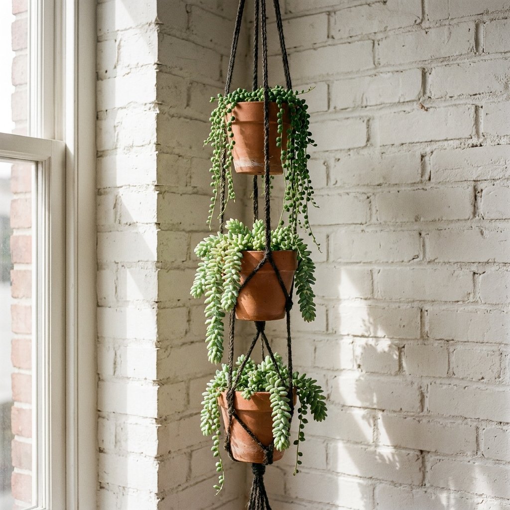Maximize Small Spaces! This Easy DIY Dollar Store Clay Pot Hanging Wall Planter is a Game Changer