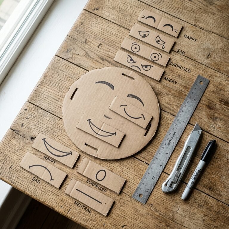 Montessori at Home: How to Make a DIY Cardboard Emotion Matching Face Set for Toddlers