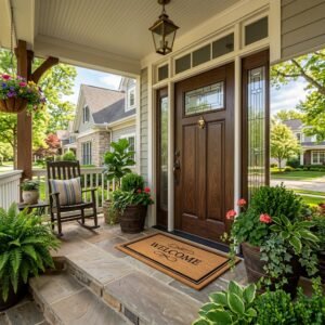 Neighbors Will Do A Double Take! The Secret Technique To Paint A Metal Door To Look Like Expensive Wood