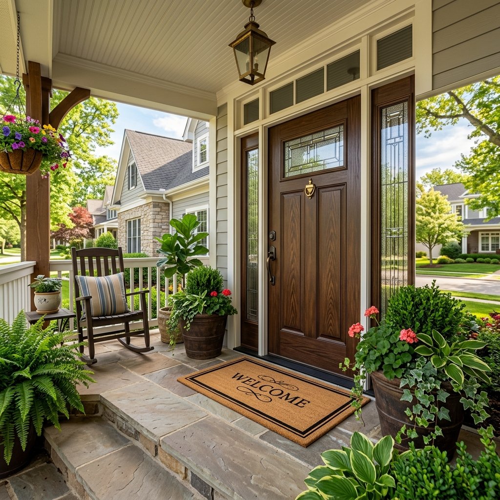 Neighbors Will Do A Double Take! The Secret Technique To Paint A Metal Door To Look Like Expensive Wood
