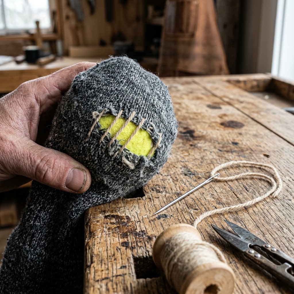 No Darning Mushroom? How To Darn Socks With A Tennis Ball Like An Absolute Pro!