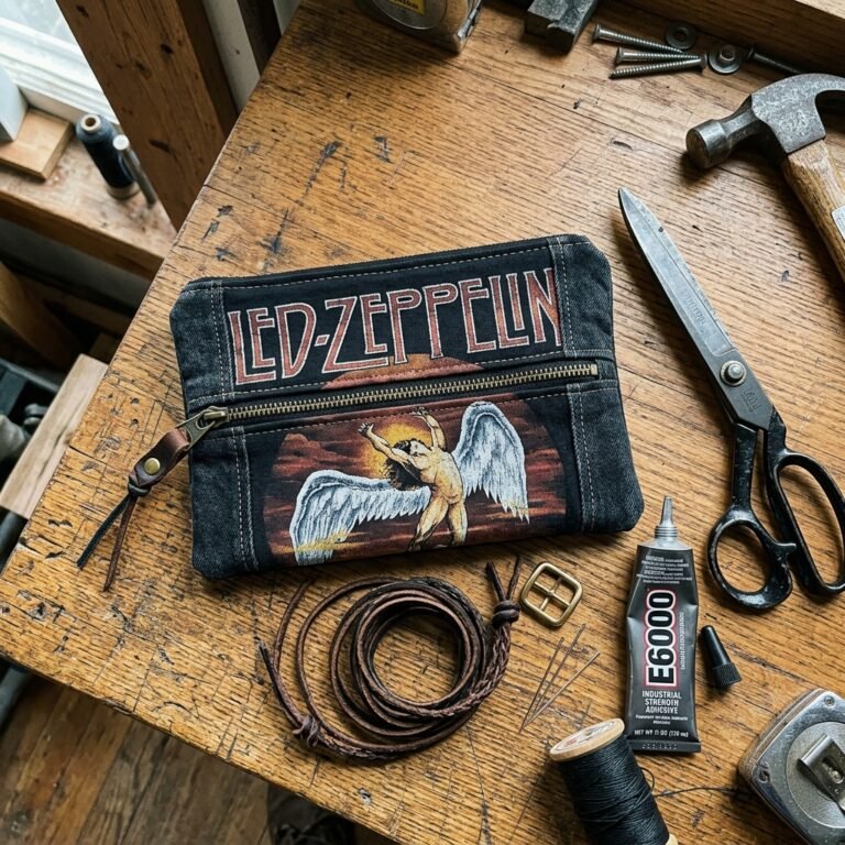 No-Sew Magic: How to Make a Trendy Zipper Pouch from Your Old Graphic Tees!