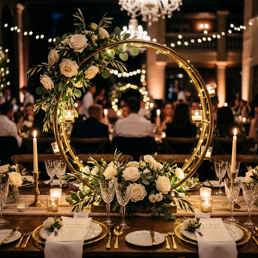 People Will Think You Spent Thousands on These DIY Brass Hoop Centerpieces!