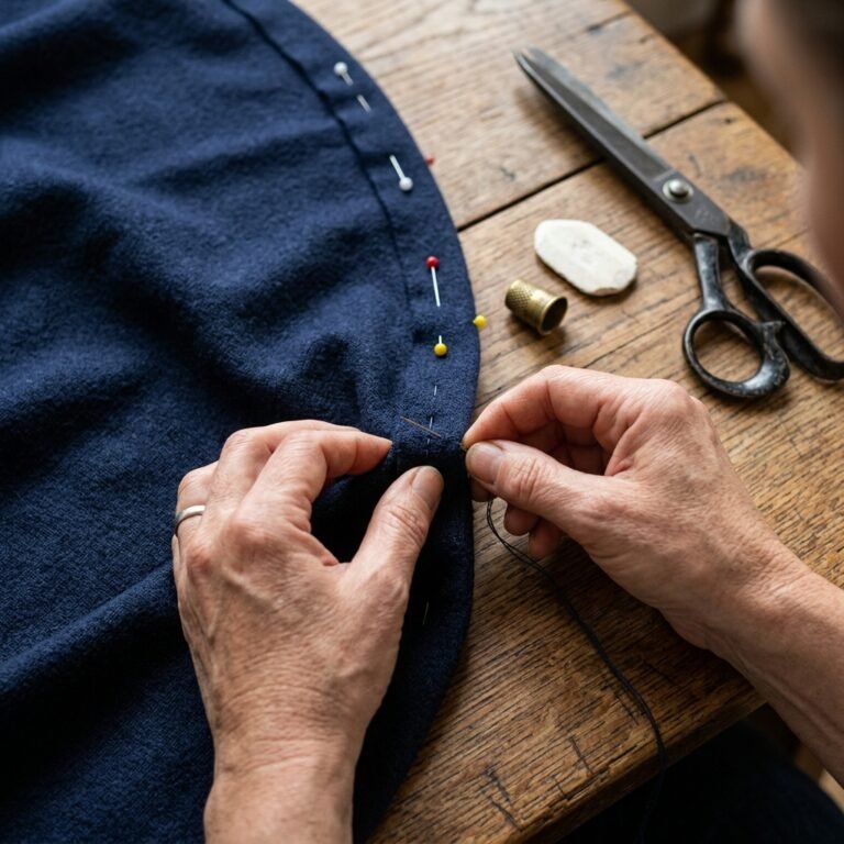Perfect Curves! How to Hem a Curved Dress Hem by Hand Without Any Puckering