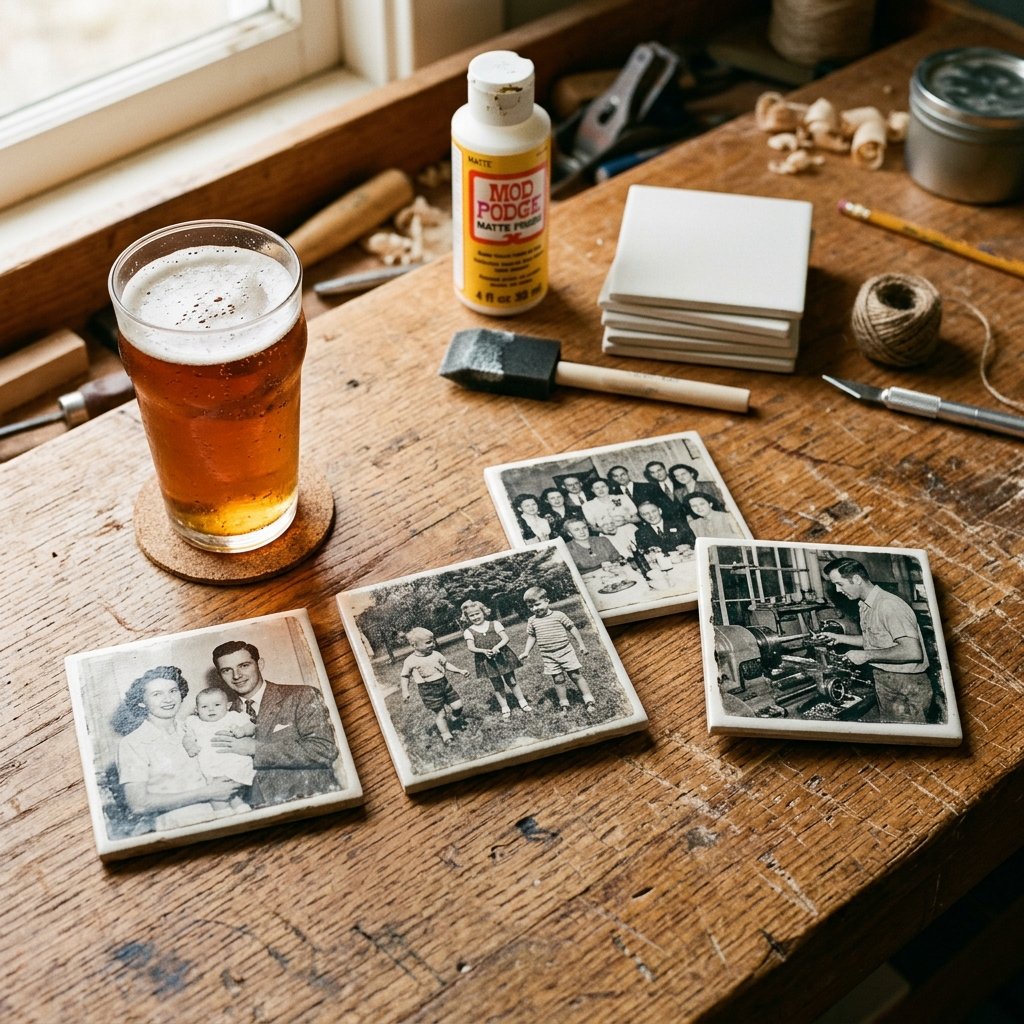 Personalized & Cheap! How to Make DIY Photo Beer Coasters That He'll Actually Keep