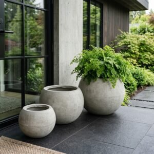 Pottery Barn Dupe! How to Make Stunning DIY Faux Concrete Sphere Planters Using Cheap Inflatable Balls