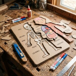 Preschool Science at Home: Build a Fun DIY Cardboard Anatomy Puzzle for Toddlers