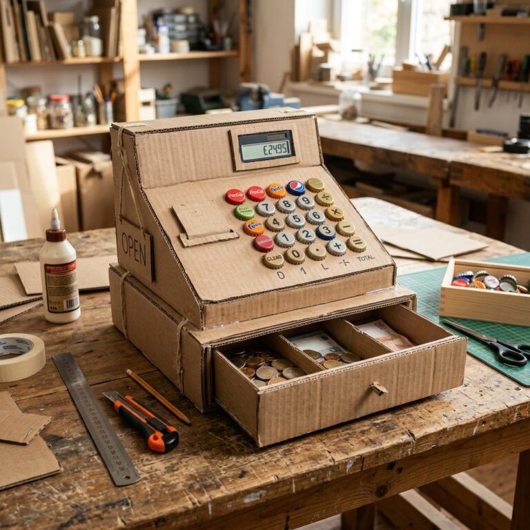 Pretend Play On A Budget! How To Make A Realistic DIY Cardboard Cash Register