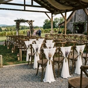 Pure Romance! Breath-Taking DIY Wedding Chair Decorations with Chiffon and Lavender Your Guests Will Love