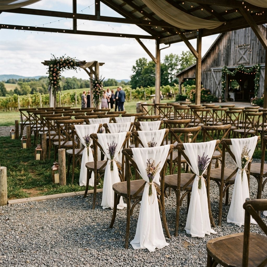 Pure Romance! Breath-Taking DIY Wedding Chair Decorations with Chiffon and Lavender Your Guests Will Love