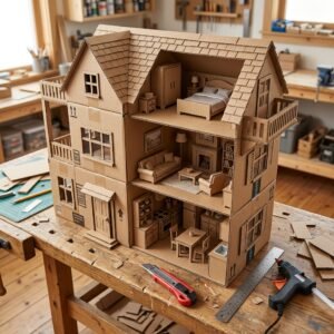Save Big On Toys! Build This Magical Multi-Story DIY Cardboard Dollhouse Out Of Delivery Boxes
