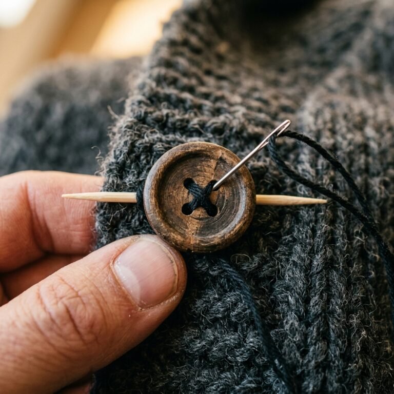 Save Your Knits! How to Sew a Loose Button on a Cardigan in Just 2 Minutes!