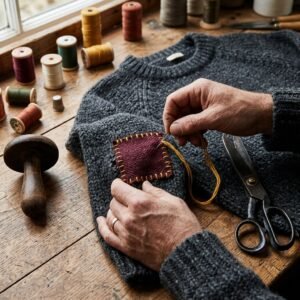Save Your Knitwear! How to Patch a Hole in a Knit Sweater with Gorgeous Contrasting Fabric