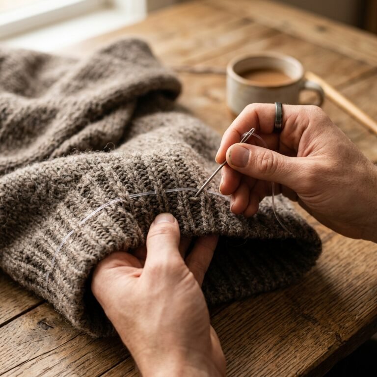 Save Your Sweaters! How to Fix a Stretched Out Sweater Hem With Elastic Thread in 5 Minutes