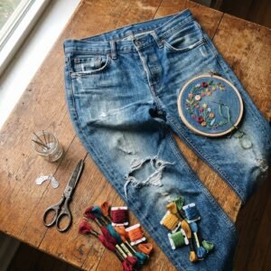 Say Goodbye to Boring Holes! How to Patch Jeans With Gorgeous Hand Embroidery!