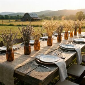 Smells Heavenly! Rustic DIY Dried Lavender and Wheat Wedding Centerpieces