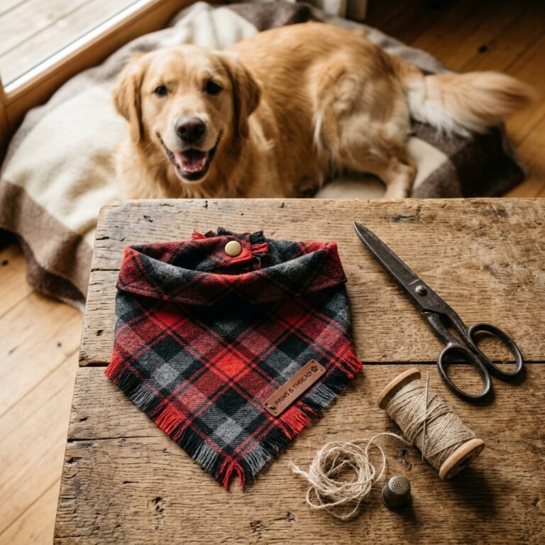 Spoil Your Pup for Free! Make This Adorable DIY Flannel Dog Bandana from Old Shirts