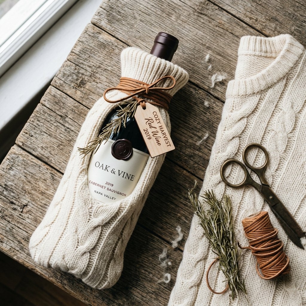 Stop Buying Gift Wrap! Turn Old Sweater Sleeves Into Luxury Wine Bottle Bags in Seconds!