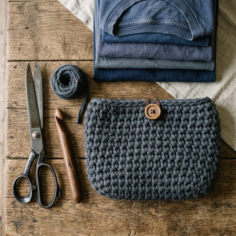 Stop Buying Makeup Bags! This Super Easy Crochet T-Shirt Yarn Cosmetic Bag Will Save You Serious Cash