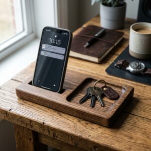 Stop Losing Your Keys! Build This Easy DIY Wooden Phone Stand With Key Tray in One Afternoon