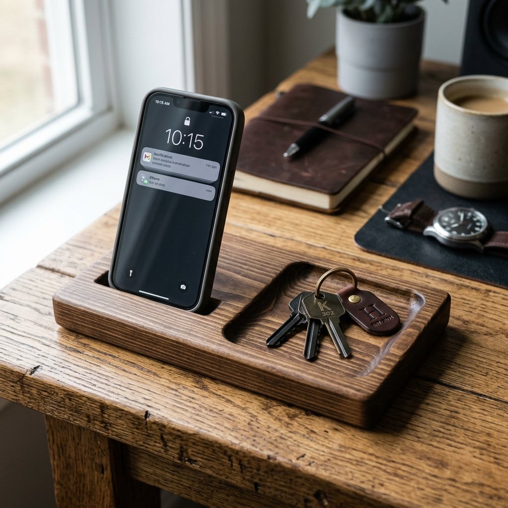 Stop Losing Your Keys! Build This Easy DIY Wooden Phone Stand With Key Tray in One Afternoon