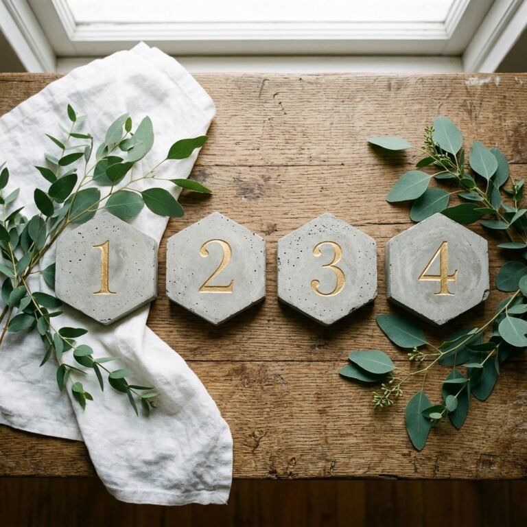 Stop Paying for Table Numbers! These DIY Concrete Table Numbers Look Expensive (But Cost Pennies!)