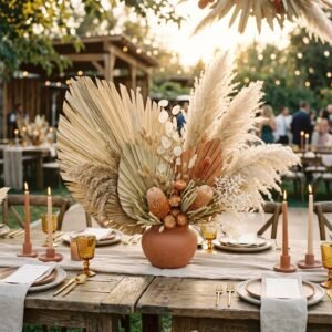Stop Spending Millions! How To Make Gorgeous Boho Wedding Centerpieces Using Dried Palm Leaves!