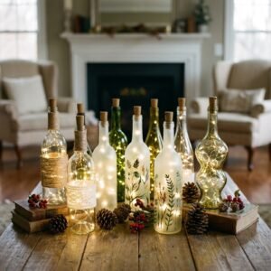 Stop Throwing Away Wine Bottles! Easy DIY Wine Bottle Centerpieces with Fairy Lights