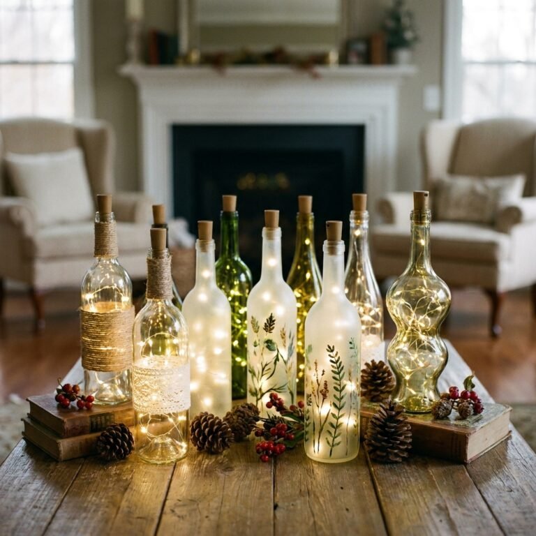 Stop Throwing Away Wine Bottles! Easy DIY Wine Bottle Centerpieces with Fairy Lights