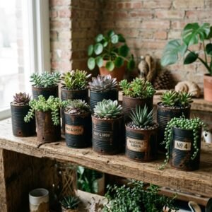 Stop Tossing Tin Cans! Turn Them Into High-End Industrial Succulent Planters For Under $5