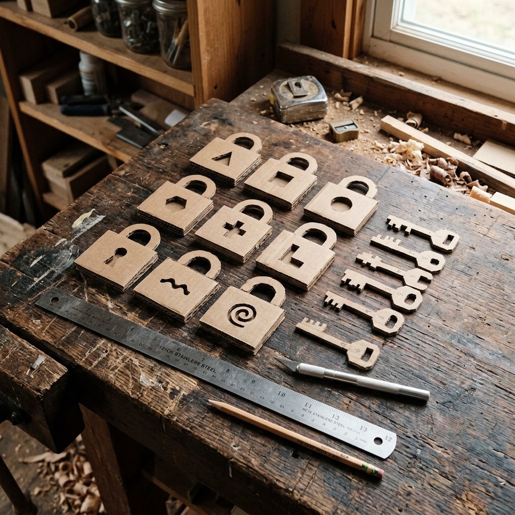 Supercharge Fine Motor Skills! Make a DIY Cardboard Lock and Key Matching Game for Pennies