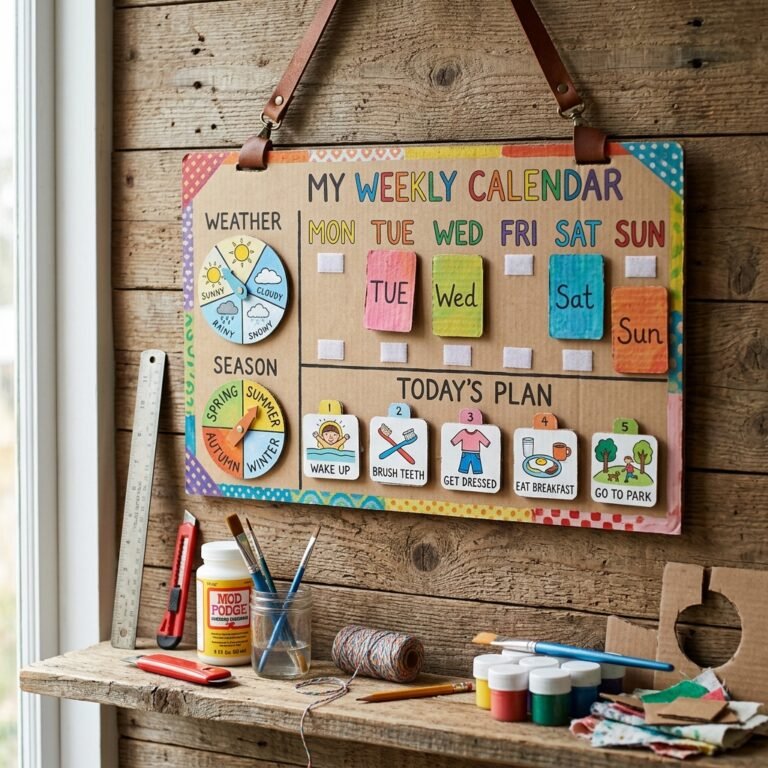 The Best Montessori Tool: How to Make a DIY Cardboard Calendar for Toddlers to Learn Daily Routines!