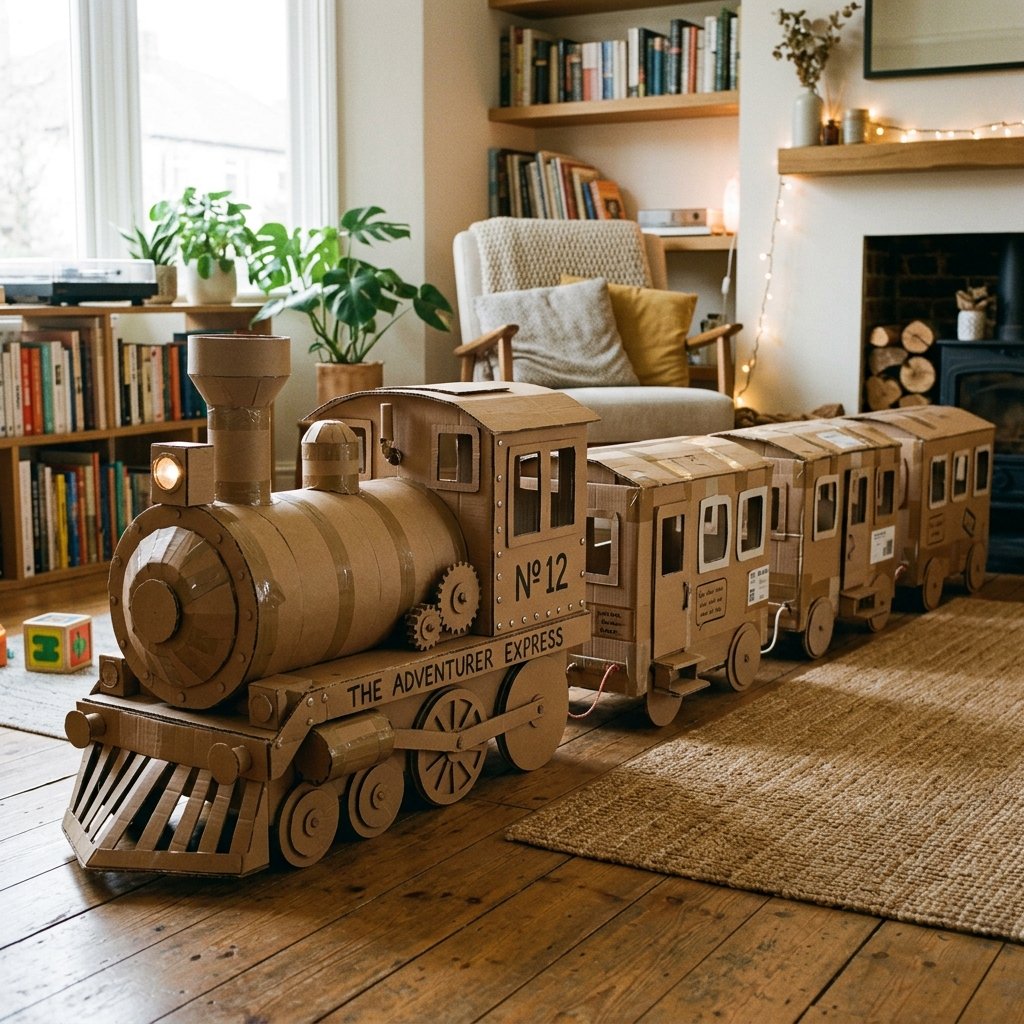 The Best Rainy Day Craft: How to Build a Giant DIY Cardboard Box Train!