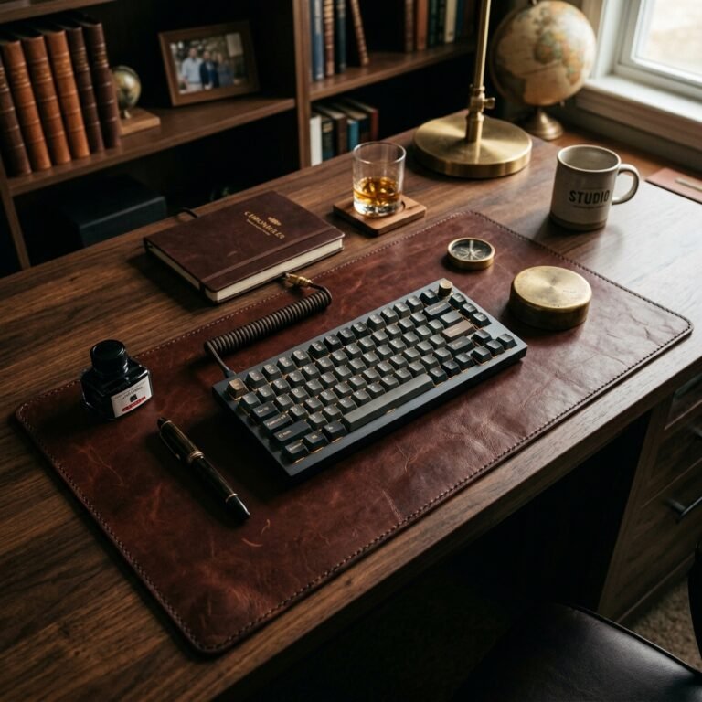 The Classiest Desk Upgrade: How To Make A DIY Premium Leather Desk Mat For His Office!