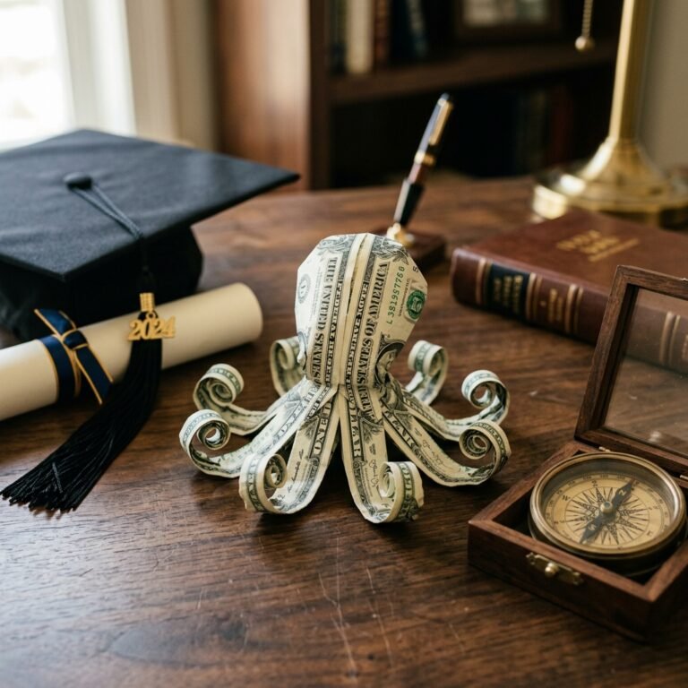 The Coolest Graduation Gift Ever! Step-by-Step Instructions to Fold a Money Origami Octopus