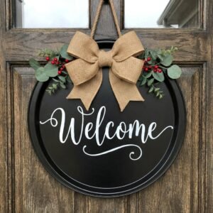 The Crazy Cheap Holiday Hack: How To Make A DIY Dollar Tree Pizza Pan Door Hanger!