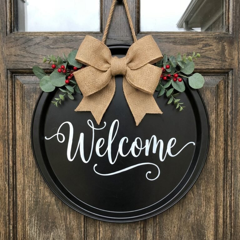 The Crazy Cheap Holiday Hack: How To Make A DIY Dollar Tree Pizza Pan Door Hanger!