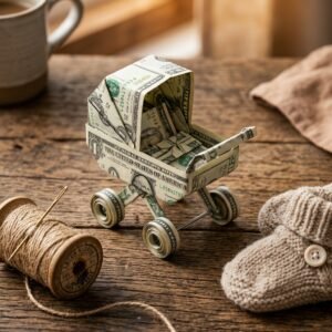 The Cutest Baby Shower Gift: How to Fold a Money Origami Baby Stroller
