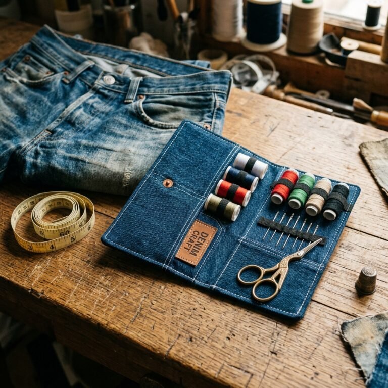 The Cutest Travel Hack: How to Make an Upcycled Denim Pocket Sewing Kit