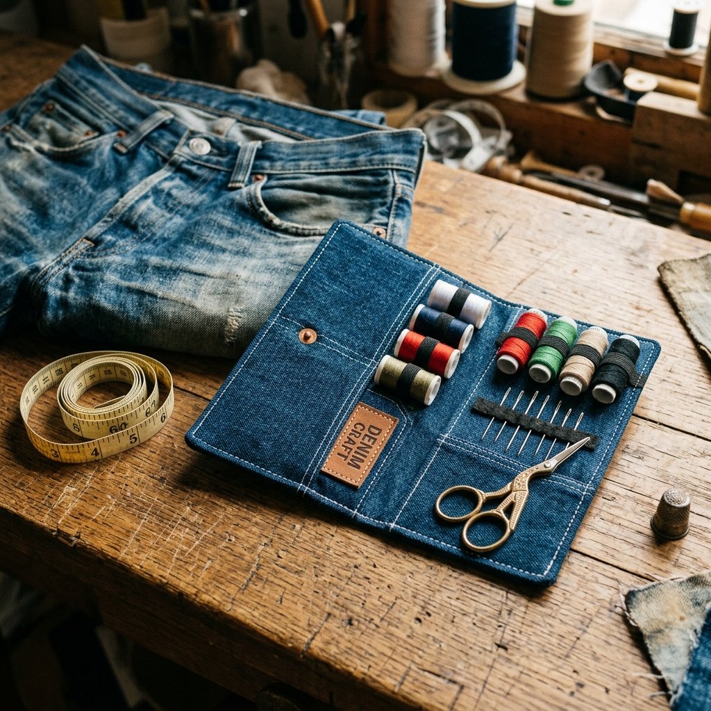 The Cutest Travel Hack: How to Make an Upcycled Denim Pocket Sewing Kit