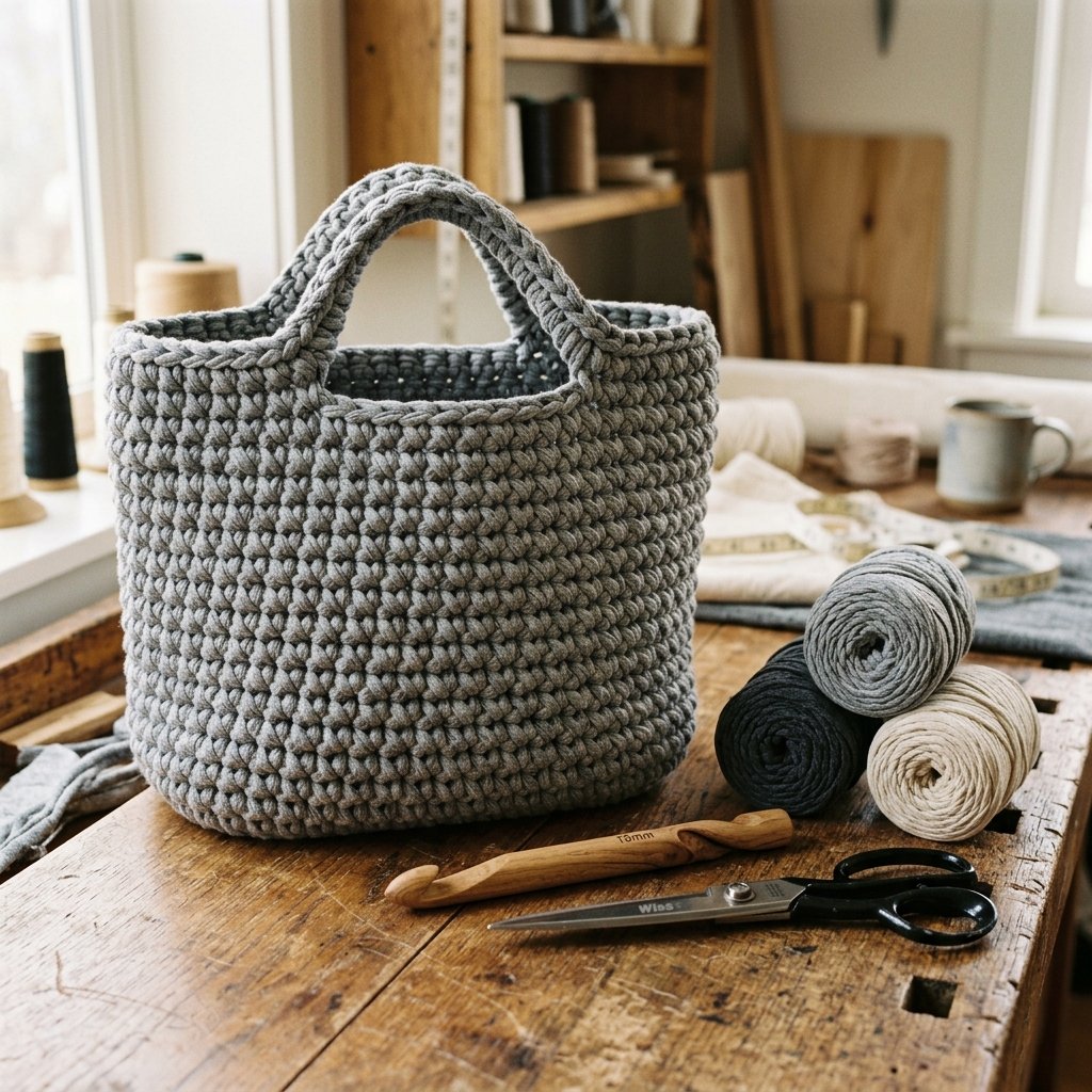 The Easiest Crochet T-Shirt Yarn Bag Tutorial That Looks Designer