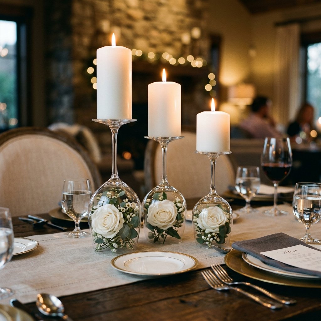 The Easiest DIY Upside Down Wine Glass Centerpieces Your Guests Will Swear Cost a Fortune!