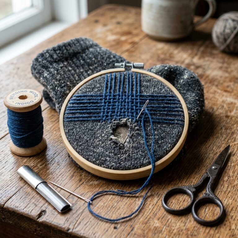 The Easiest Sock Hack: How to Darn Socks Using a Simple Embroidery Hoop
